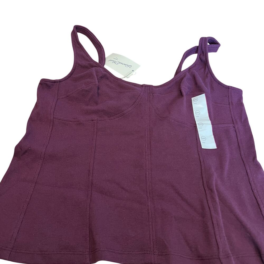 Universal Thread Women's Burgundy Ribbed Corset Tank - Size XXL - NWT